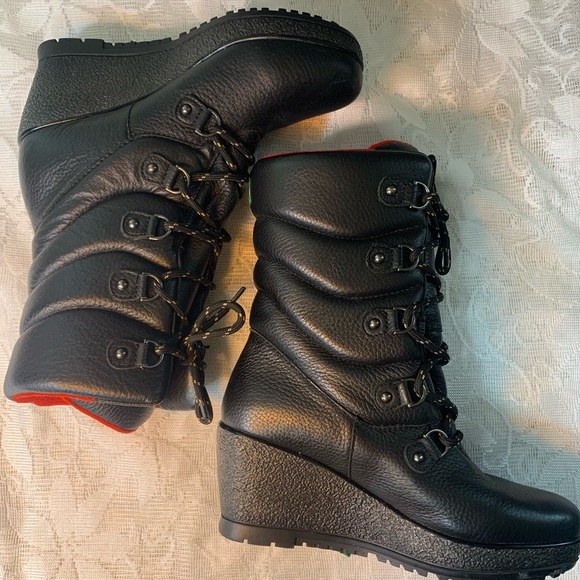 COUGAR BOOTS WEDGY PEBBLED LEATHER WOMENS SIZE 8😍 - Picture 2 of 8
